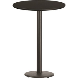 Flash Furniture 30 in. Round Black Laminate Table Top with 18 in. Round Bar Height Table Base