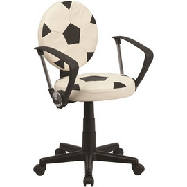 Flash Furniture Soccer Black and White Task Chair with Arms