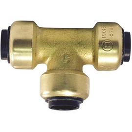 Tectite 1/4 in. Brass Push-To-Connect Tee Fitting