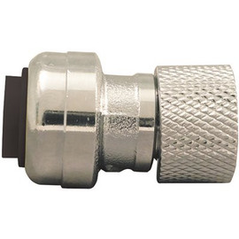 Tectite 1/4 in. (3/8 in. ) Chrome Plated Brass Push-To-Connect x 3/8 in. Compression Stop Valve Connector