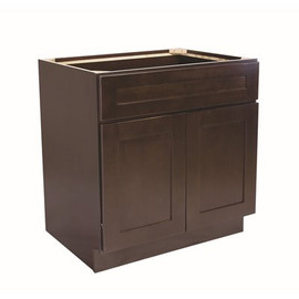 Design House Brookings Plywood Ready to Assemble Shaker 33x34.5x24 in. 2-Door Sink Base Kitchen Cabinet in Espresso
