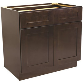 Design House Brookings Plywood Ready to Assemble Shaker 36x34.5x24 in. 2-Door 2-Drawer Base Kitchen Cabinet in Espresso