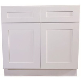 Design House Brookings Plywood Ready to Assemble Shaker 48x34.5x24 in. 2-Door 2-Drawer Base Kitchen Cabinet in White