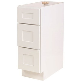 Design House Brookings Plywood Ready to Assemble Shaker 12x34.5x24 in. 3-Drawer Base Kitchen Cabinet in White