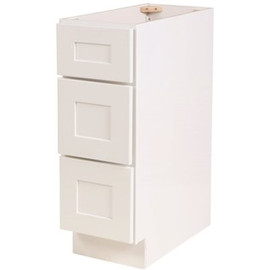 Design House Brookings Plywood Ready to Assemble Shaker 15x34.5x24 in. 3-Drawer Base Kitchen Cabinet in White