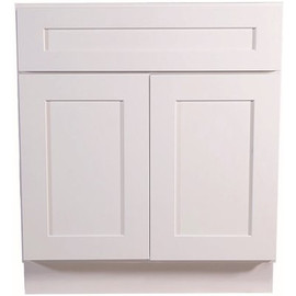 Design House Brookings Plywood Ready to Assemble Shaker 30x34.5x24 in. 2-Door Base Kitchen Cabinet Sink in White