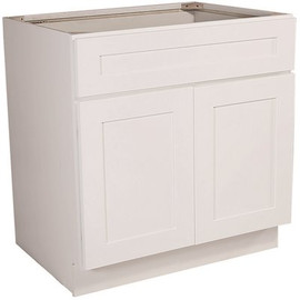 Design House Brookings Plywood Ready to Assemble Shaker 36x34.5x24 in. 2-Door Base Kitchen Cabinet Sink in White
