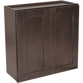 Design House Brookings Plywood Ready to Assemble Shaker 24x12x30 in. 2-Door Wall Kitchen Cabinet in Espresso