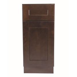 Design House Brookings Plywood Ready to Assemble Shaker 15x34.5x24 in. 1-Door 1-Drawer Base Kitchen Cabinet in Espresso