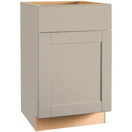 Hampton Bay Shaker Assembled 21x34.5x24 in. Base Kitchen Cabinet with Ball-Bearing Drawer Glides in Dove Gray