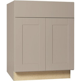 Hampton Bay Shaker Assembled 27x34.5x24 in. Base Kitchen Cabinet with Ball-Bearing Drawer Glides in Dove Gray