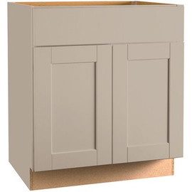 Shaker Dove Gray Stock Assembled Base Kitchen Cabinet with Ball-Bearing Drawer Glides (30 in. x 34.5 in. x 24 in.)