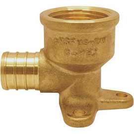 Apollo 1/2 in. Brass PEX-B Barb x 1/2 in. Female Pipe Thread Adapter 90-Degree Drop-Ear Elbow