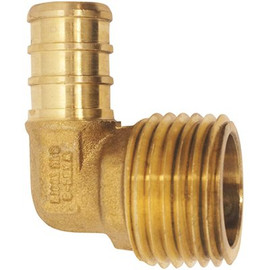 Apollo 1/2 in. Brass PEX-B Barb x 1/2 in. Male Pipe Thread Adapter 90-Degree Elbow