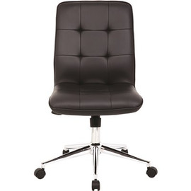 BOSS Office Products Contemporary Task Chair Black Vinyl Cover with Ergonomic Seat Height Adjustment