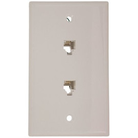 Leviton Standard 6P4C + 6P4C Type 625B3 Wall Phone Jack, White