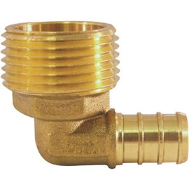 Apollo 1/2 in. Brass PEX-B Barb x 3/4 in. Male Pipe Thread Adapter 90-Degree Elbow