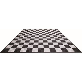 Swisstrax Black and White Checkered Double Car Pad Ribtrax Modular Tile Flooring (268 sq. ft./case)