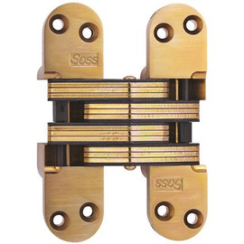 SOSS 1 3/8 in. x 5 1/2 in. Satin Brass Invisible Hinge