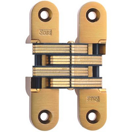 SOSS 1 in. x 4-5/8 in. Satin Brass Invisible Hinge