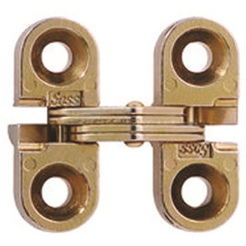 SOSS 3/8 in. x 1 in. Satin Brass Invisible Hinge (2-Pack)