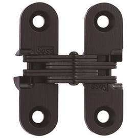 SOSS 1/2 in. x 1-3/4 in. Black E-Coat Steel Invisible Hinge (2-Pack)