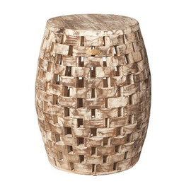 Patio Sense Maya Oval Wood Outdoor Garden Stool