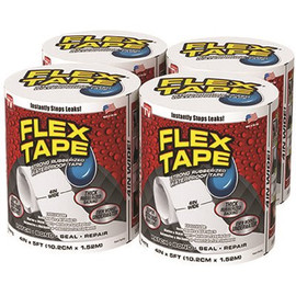 FLEX SEAL FAMILY OF PRODUCTS Flex Tape White 4 in. x 5 ft. Strong Rubberized Waterproof Tape (4-Piece)