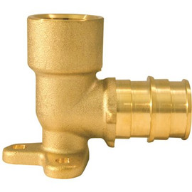 Apollo 3/4 in. Brass PEX-A Expansion Barb x 1/2 in. Female Pipe Thread Adapter Reducing 90-Degree Drop-Ear Elbow