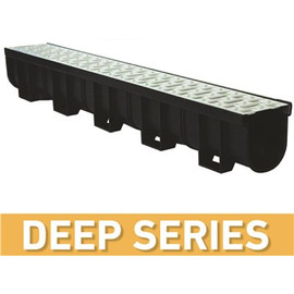 U.S. TRENCH DRAIN Deep Series 5.4 in. W x 5.4 in. D x 39.4 in. L Trench and Channel Drain Kit w/Stainless Steel Grate