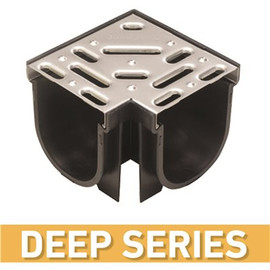 U.S. TRENCH DRAIN Deep Series 90 Deg. Corner for 5.4 in. Trench and Channel Drain System w/Stainless Steel Grate