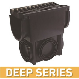 U.S. TRENCH DRAIN Deep Series Black Slim Drainage Pit and Catch Basin for Modular Trench and Channel Drain Systems