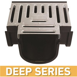 U.S. TRENCH DRAIN Deep Series Tee for 5.4 in. Trench and Channel Drain Systems w/ Galvanized Steel Grate