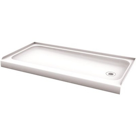 Bootz Industries ShowerCast 60 in. x 30 in. Single Threshold Shower Pan in White with Right Drain