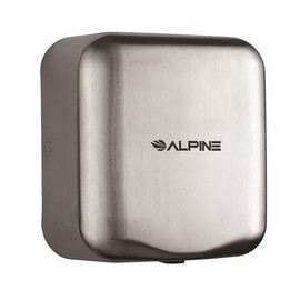 Alpine Industries Hemlock Brushed Stainless Steel 220-Volt Commercial Automatic High-Speed Electric Hand Dryer