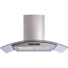 Winflo 36 in. 475 CFM Convertible Glass Wall Mount Range Hood in Stainless Steel with Mesh Filters and Touch Sensor Control