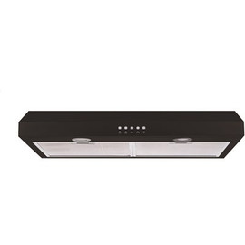 Winflo 30 in. 300 CFM Convertible Under Cabinet Range Hood in Black with Mesh Filters and Push Button Control