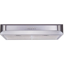 Winflo 30 in. 300 CFM Convertible Under Cabinet Range Hood in Stainless Steel with Push Button and Mesh Filters