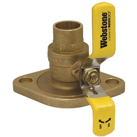 1 in. Forged Brass Lead-Free Sweat Isolator Full Port Ball Valve with Rotating Flange and Adjustable Packing Gland