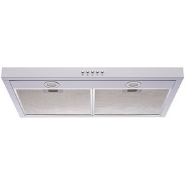 Winflo 30 in. 300 CFM Convertible Under Cabinet Range Hood in White with Aluminum Mesh Filters and Push Button