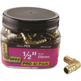 Apollo 1/2 in. Brass PEX-B Barb 90-Degree Elbow Pro Pack (40-Pack) Apollo 1/2 in. Brass PEX-B Barb 90-Degree Elbow Pro Pack (40-Pack)
