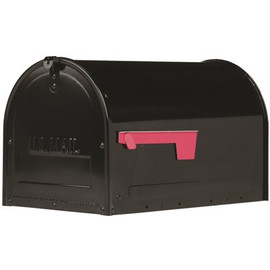 GibraltarÂ Mailboxes Marshall Black, Large, Steel, Locking, Post Mount Mailbox