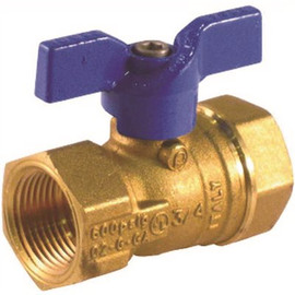 Jomar 1/2 in. Flare x 1/2 in. Flare Valve Bluecap Ii Gas Ball Valve with Side Tap