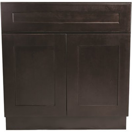 Design House Brookings Plywood Assembled Shaker 30x34.5x24 in. 2-Door Sink Base Kitchen Cabinet in Espresso