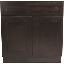 Design House Brookings Plywood Assembled Shaker 33x34.5x24 in. 2-Door Sink Base Kitchen Cabinet in Espresso