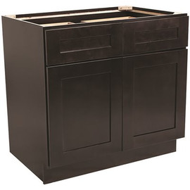 Design House Brookings Plywood Assembled Shaker 48x34.5x24 in. 2-Door 2 Drawer Base Kitchen Cabinet in Espresso