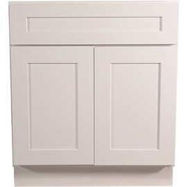 Design House Brookings Plywood Assembled Shaker 30x34.5x24 in. 2-Door 1-Drawer Base Kitchen Cabinet in White