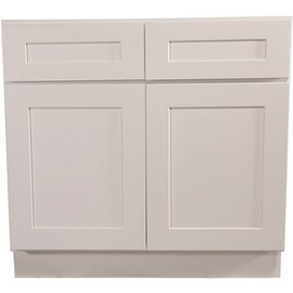 Design House Brookings Plywood Assembled Shaker 36x34.5x24 in. 2-Door 2-Drawer Base Kitchen Cabinet in White
