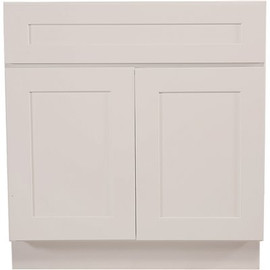 Design House Brookings Plywood Assembled Shaker 30x34.5x24 in. 2-Door Sink Base Kitchen Cabinet in White