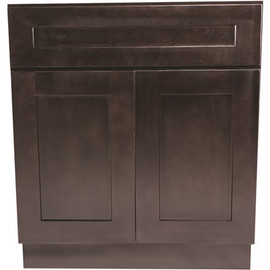 Design House Brookings Plywood Assembled Shaker 27x34.5x24 in. 2-Door 1-Drawer Base Kitchen Cabinet in Espresso